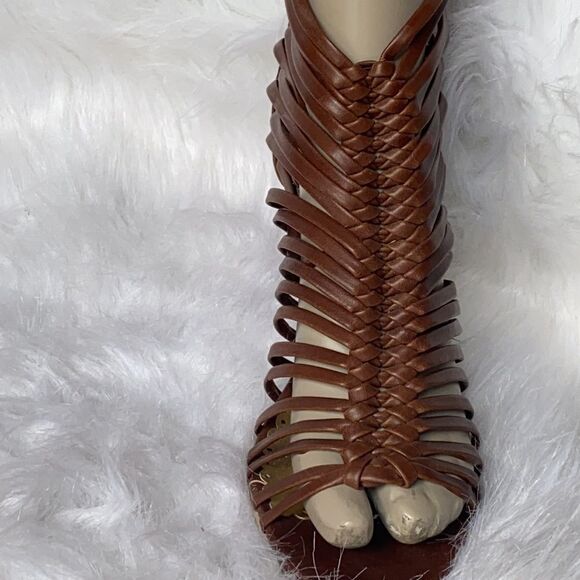 Rampage ladies brown leather open toe sandals Sz 9 - Picture 5 of 10